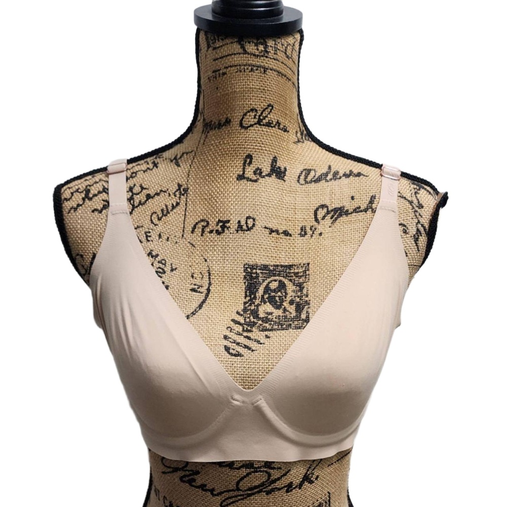 Aerie Bra Womens Size 36C Nude Wireless Smoothez Adjustable Straps Minimalist Ev